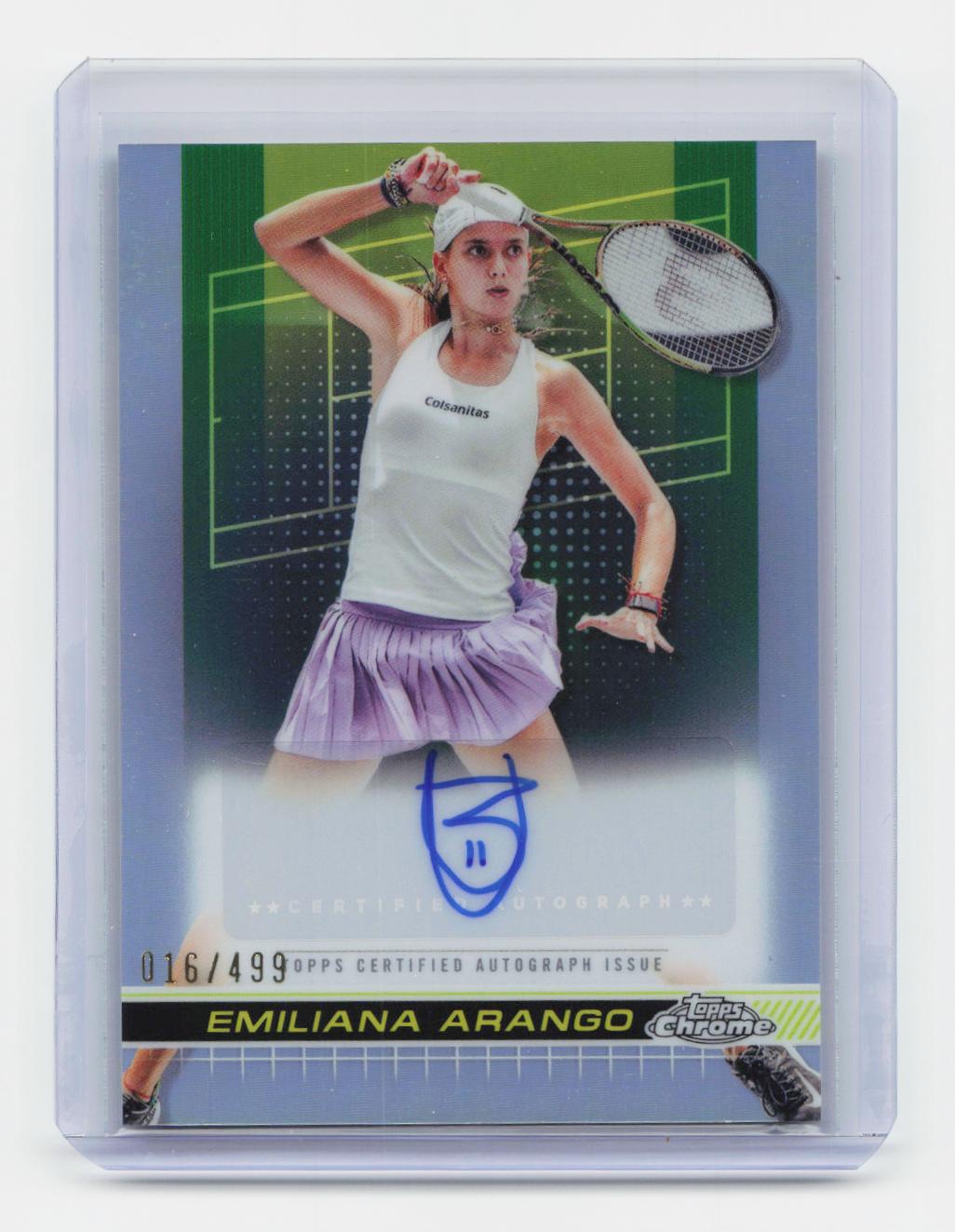 2024 Topps Chrome #TCA-EAO Emiliana Arango Autographs Refractor #/499