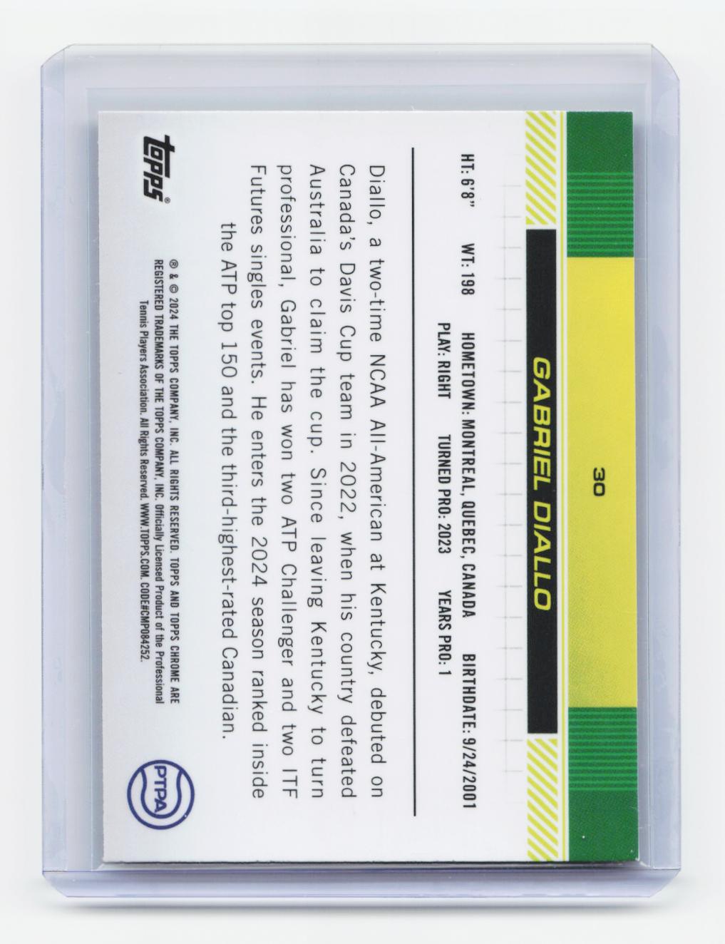 2024 Topps Chrome #30 Gabriel Diallo Pineapple Refractor #/77