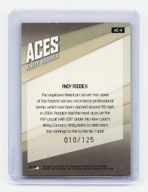 2007 Ace Authentic Straight Sets #AC-4 Andy Roddick Aces Autographs #/125