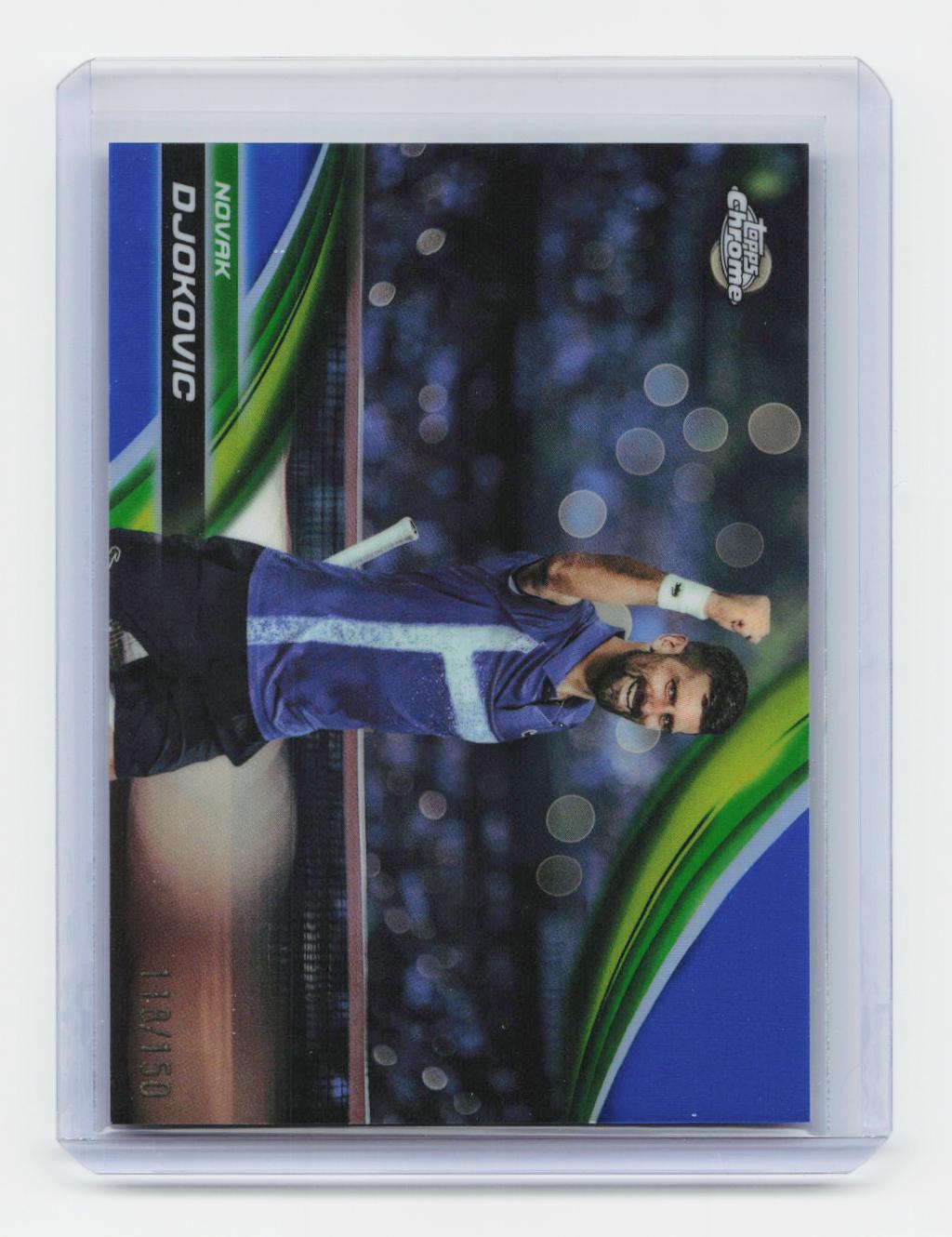 2025 Topps Chrome #100 Novak Djokovic Blue Refractor #/150