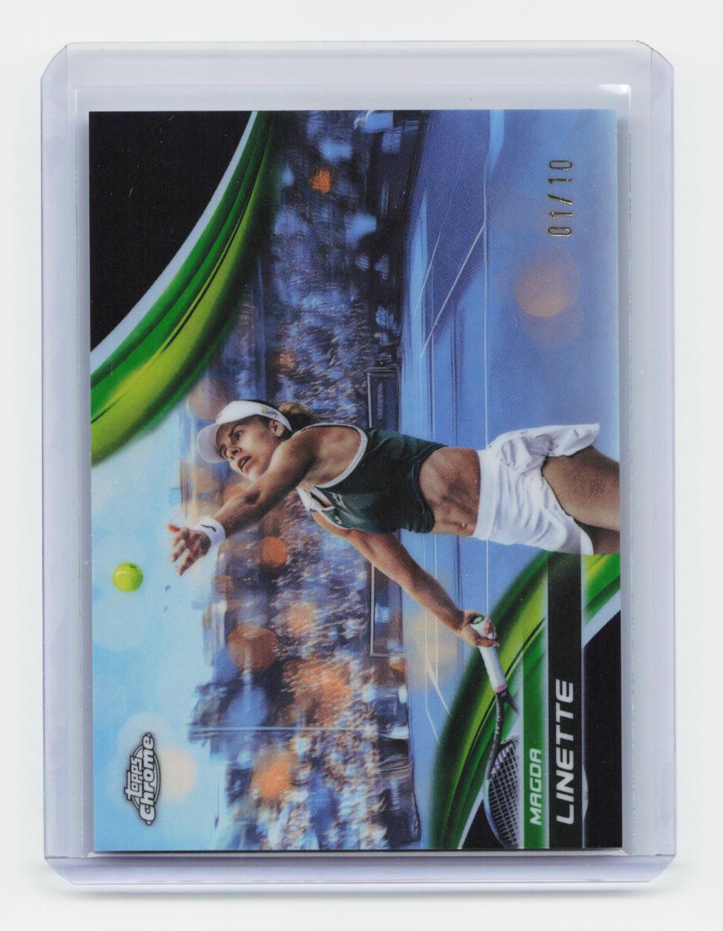 2025 Topps Chrome #60 Magda Linette Black Refractor #/10