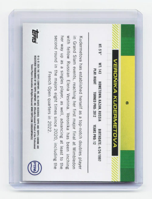 2024 Topps Chrome #6 Veronika Kudermetova Orange Refractor #/25