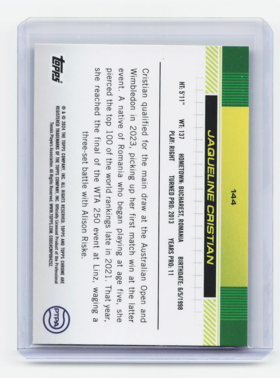 2024 Topps Chrome Sapphire Edition #144 Jaqueline Cristian Orange #/25