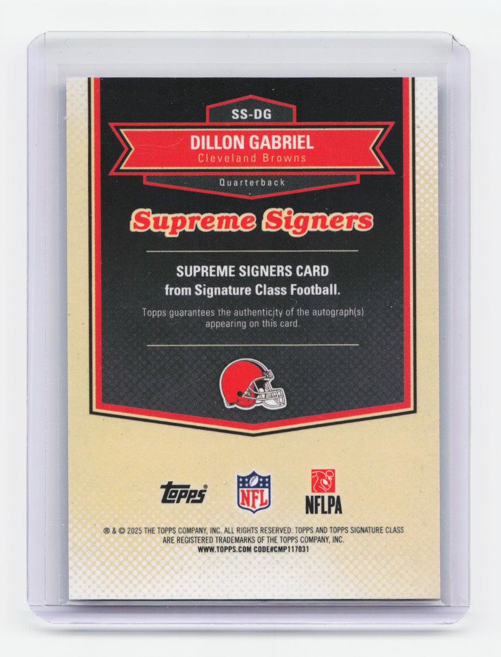 2025 Topps Signature Class #SS-DG Dillon Gabriel Supreme Signers Blue /5