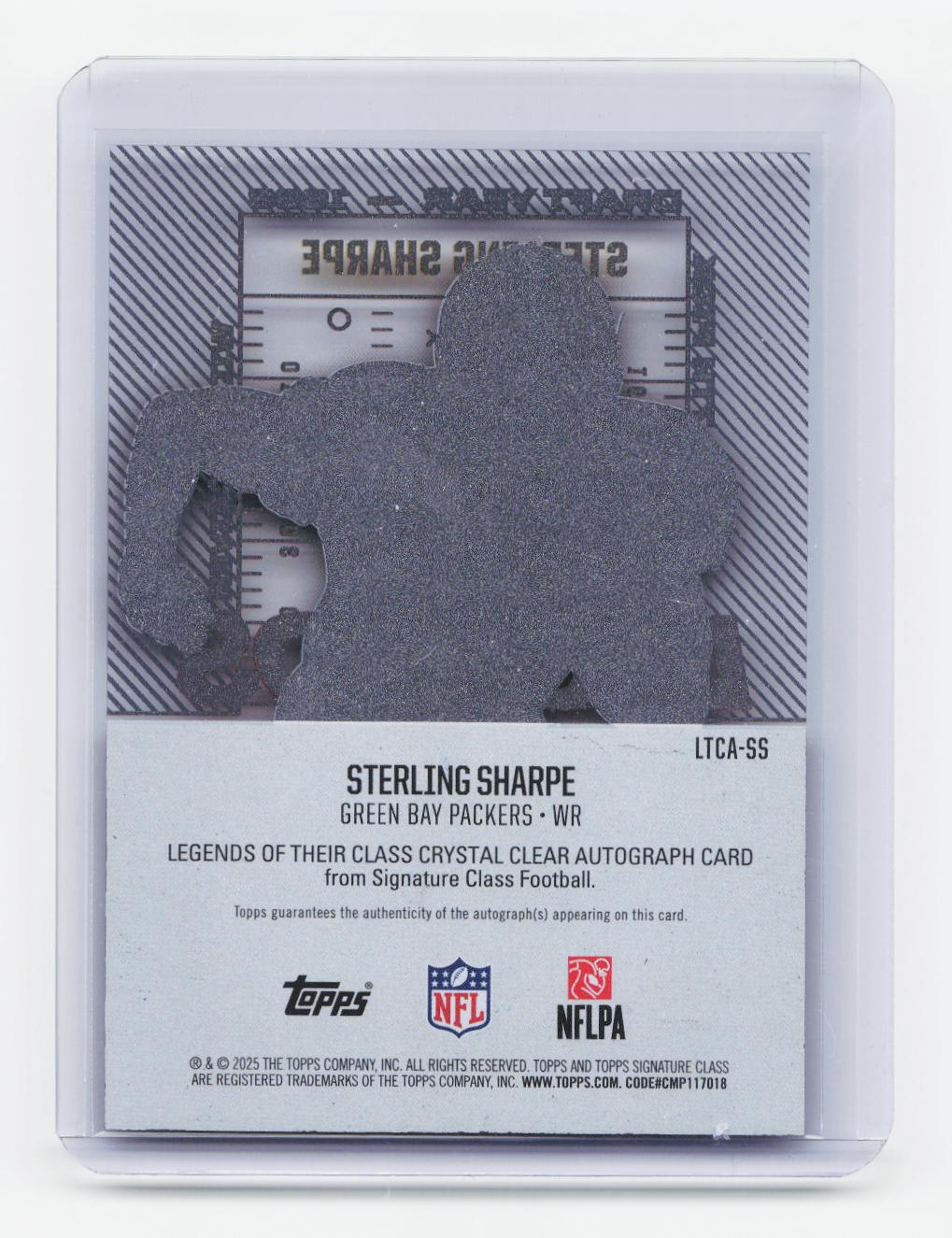 2025 Topps Signature Class #LTCA-SS Sterling Sharpe Legends Crystal Clear Auto
