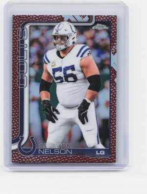 2025 Topps Chrome #144 Quenton Nelson Football Leather Refractor