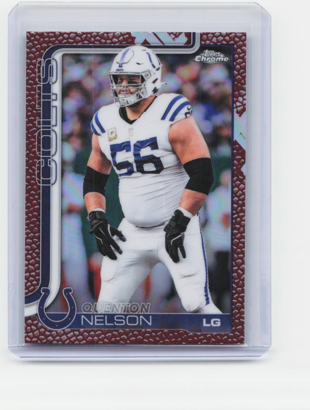 2025 Topps Chrome #144 Quenton Nelson Football Leather Refractor
