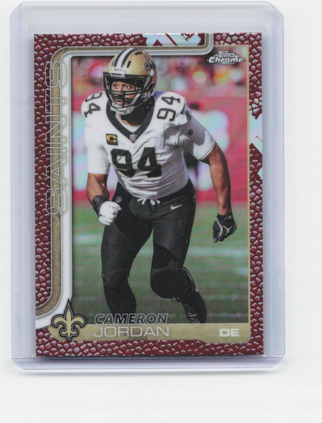 2025 Topps Chrome #221 Cameron Jordan Football Leather Refractor