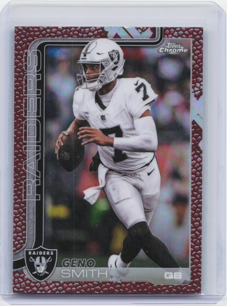 2025 Topps Chrome #179 Geno Smith Football Leather Refractor