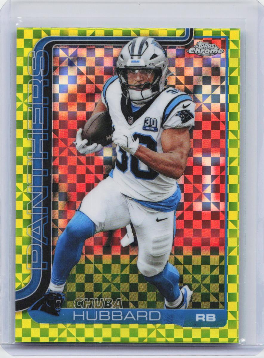 2025 Topps Chrome #42 Chuba Hubbard Lime Green X-Fractor