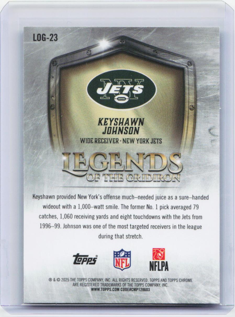 2025 Topps Chrome #LOG-23 Keyshawn Johnson Legends of the Gridiron X-Fractor