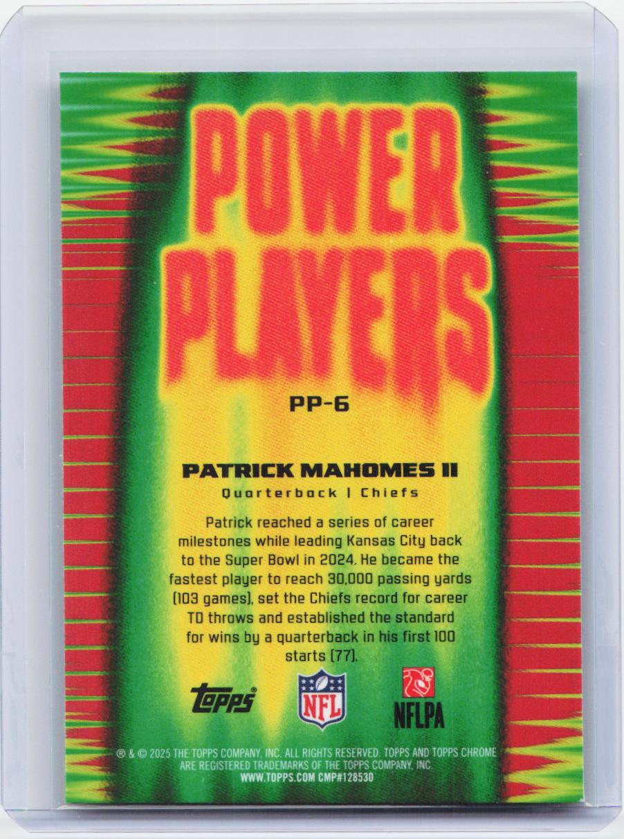 2025 Topps Chrome #PP-6 Patrick Mahomes II Power Players