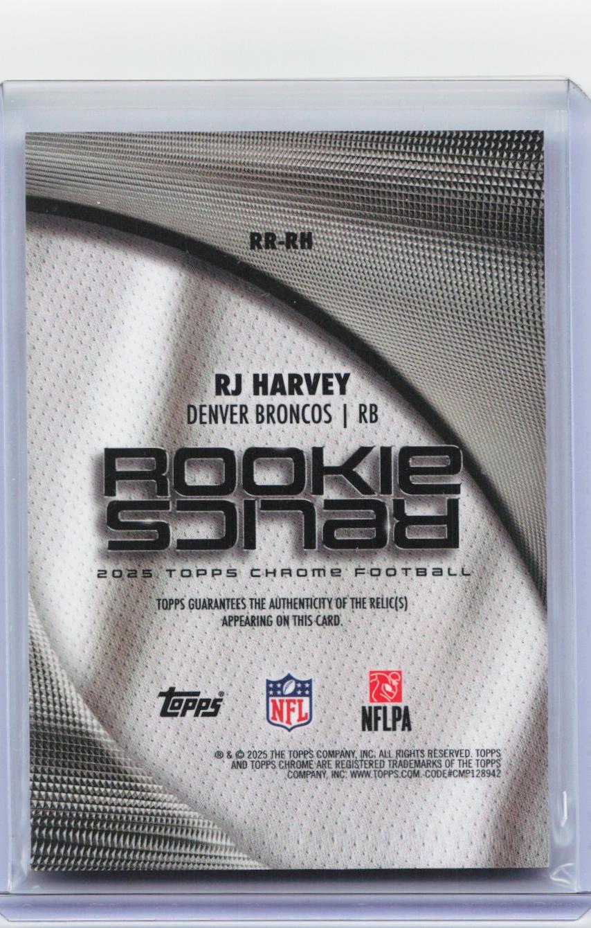 2025 Topps Chrome #RR-RH RJ Harvey Rookie Relics