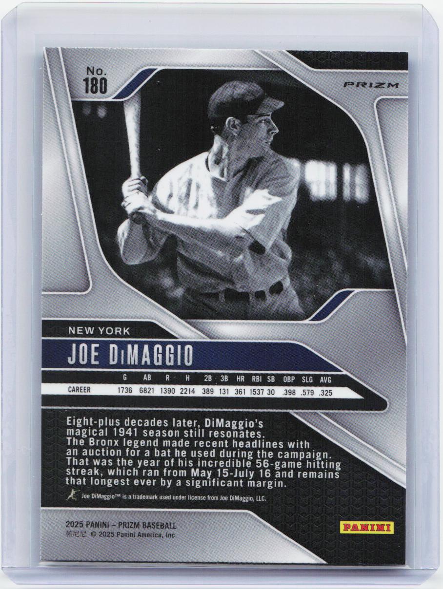 2025 Panini Prizm #180 Joe DiMaggio Blue Ice Prizms