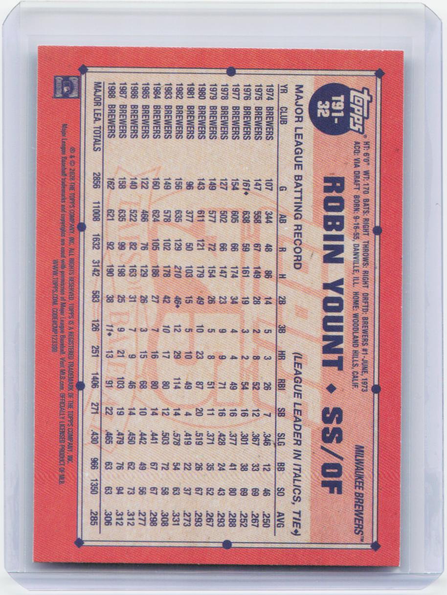 2026 Topps #T91-32 Robin Yount 1991 Topps Baseball 35th Anniversary (Series One)