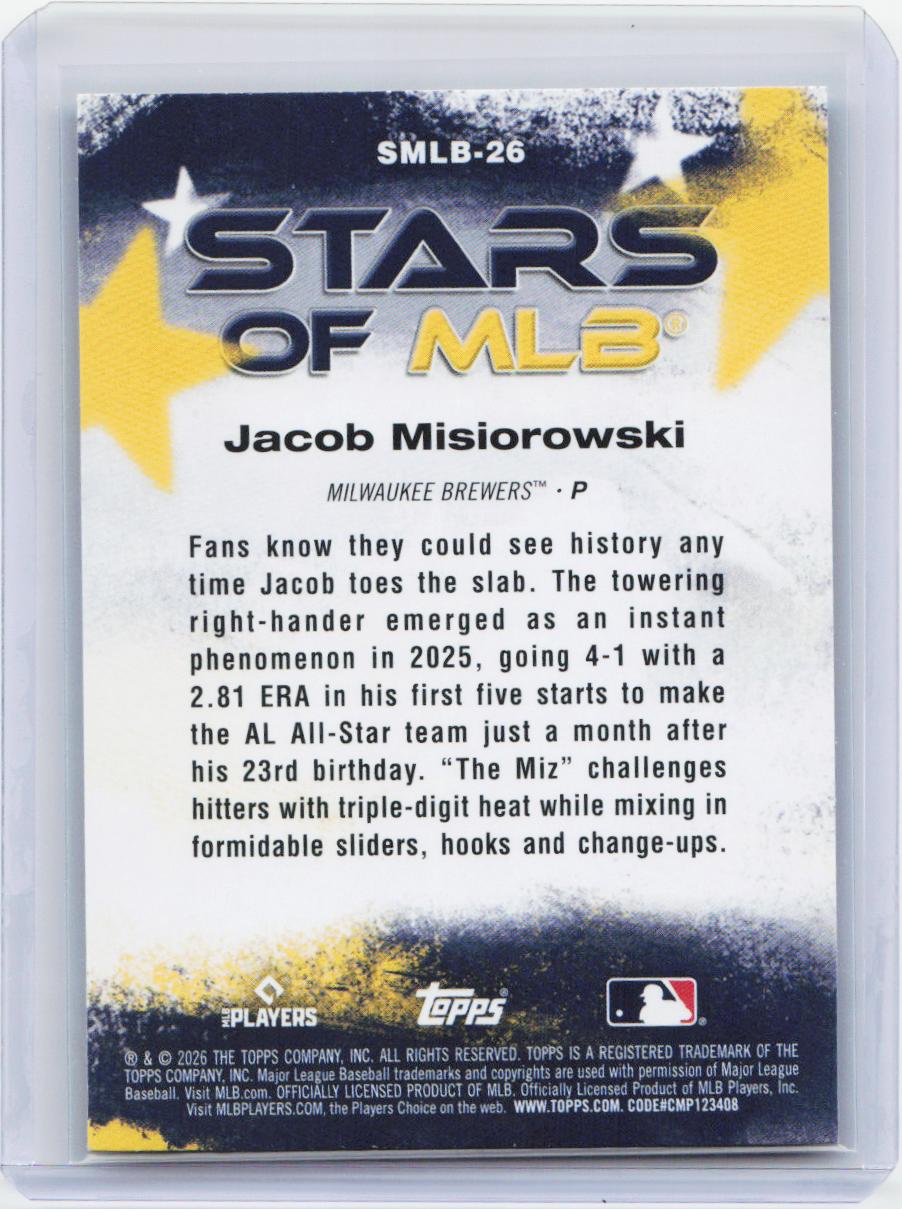 2026 Topps #SMLB-26 Jacob Misiorowski Stars of MLB