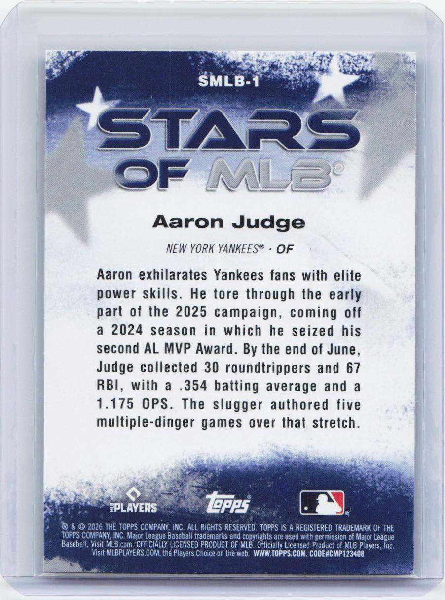 2026 Topps #SMLB-1 Aaron Judge Stars of MLB