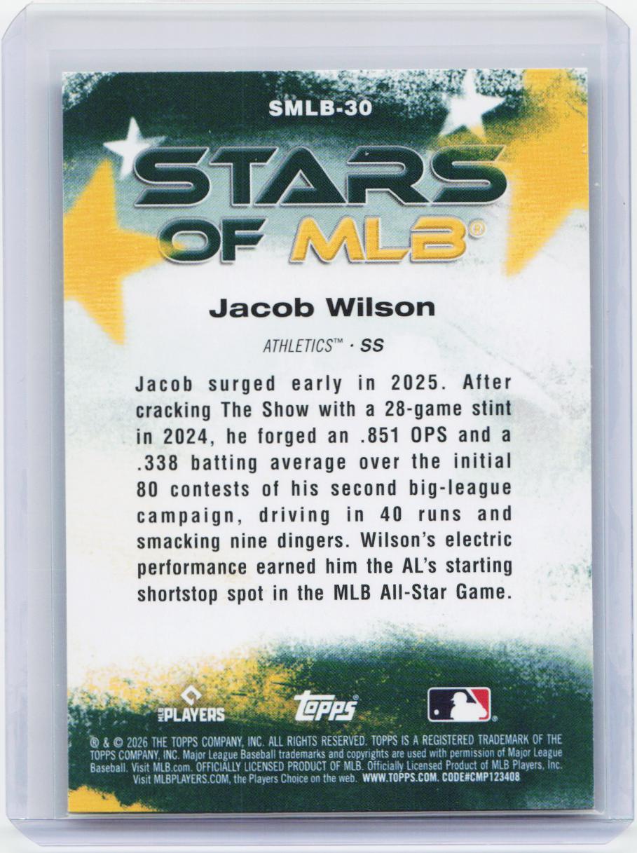 2026 Topps #SMLB-30 Jacob Wilson Stars of MLB