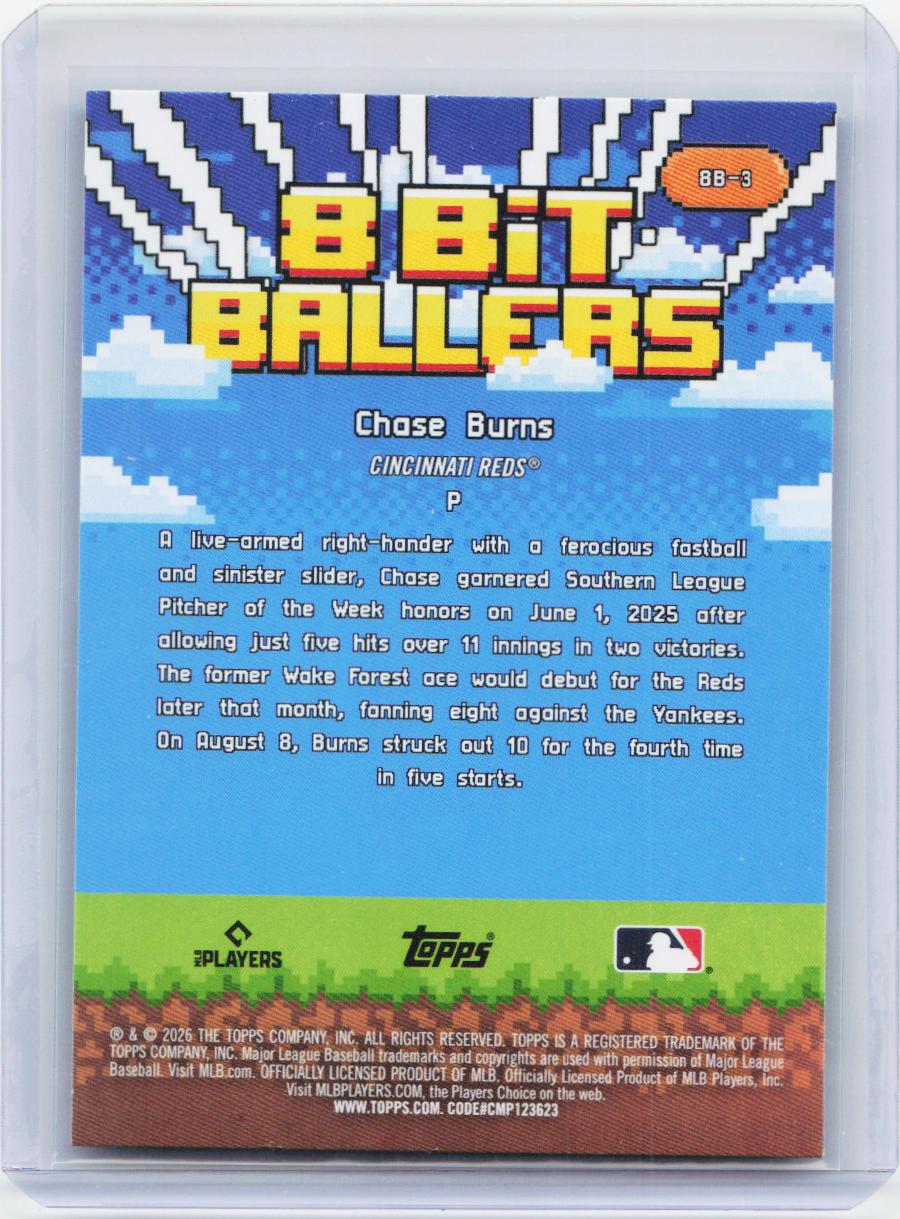 2026 Topps #8B-3 Chase Burns 8 Bit Ballers