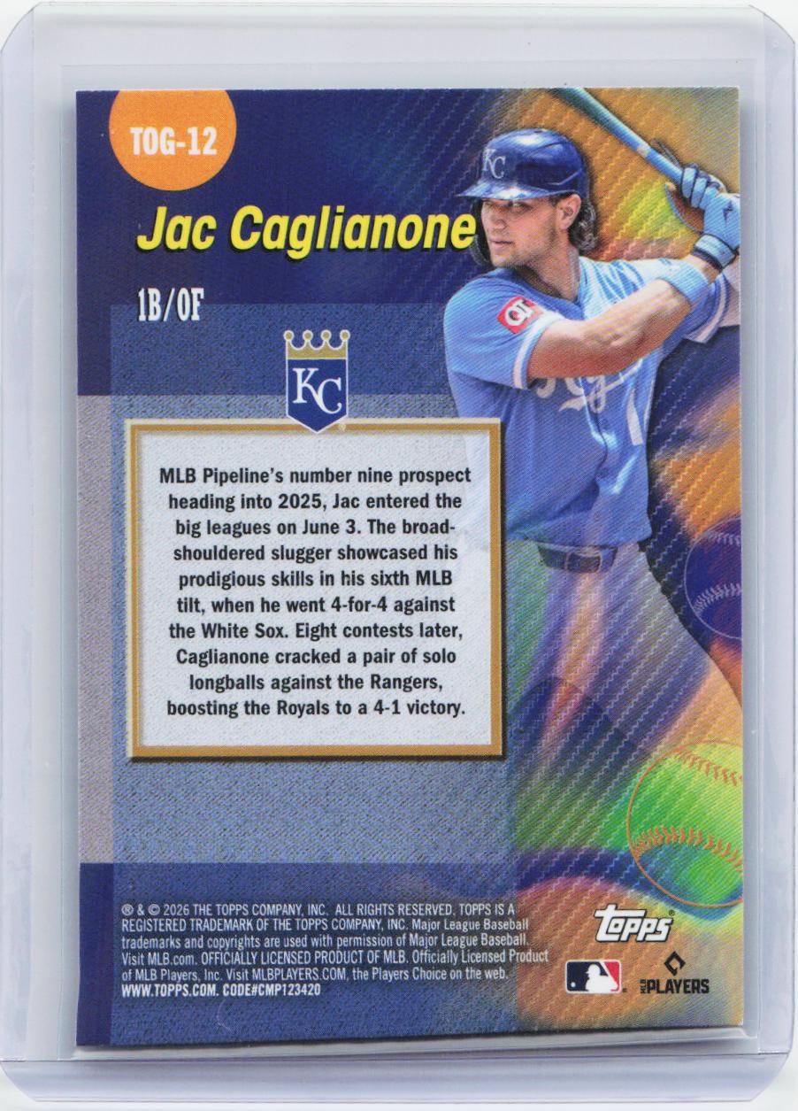 2026 Topps #TOG-12 Jac Caglianone Titans of the Game