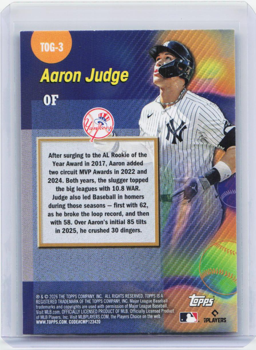 2026 Topps #TOG-3 Aaron Judge Titans of the Game