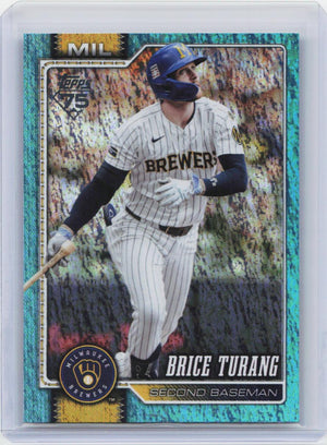 2026 Topps #105 Brice Turang Aqua Holo Foil