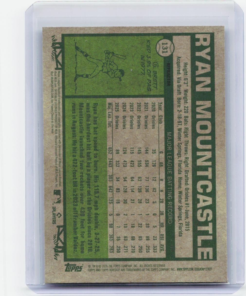 2026 Topps Heritage #131 Ryan Mountcastle Chrome Refractors