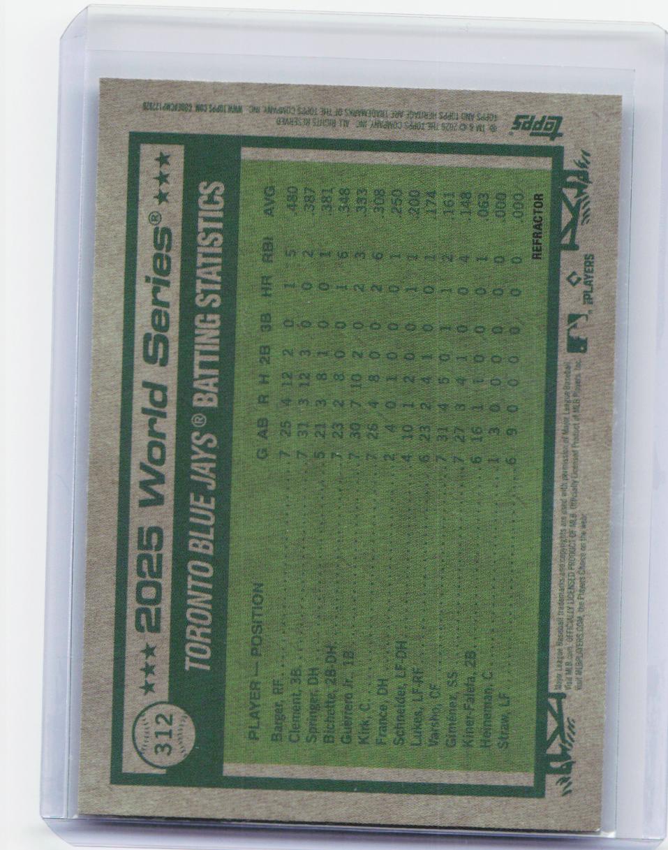 2026 Topps Heritage #312 World Series Highlights WSHL Chrome