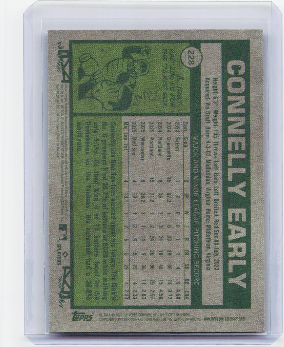 2026 Topps Heritage #228 Connelly Early Chrome Pink Sparkle Refractors