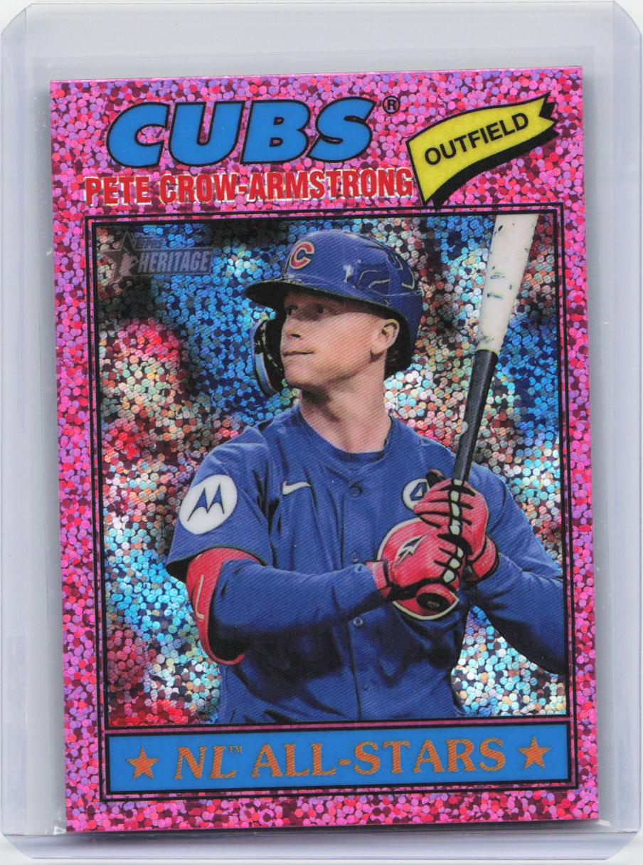 2026 Topps Heritage #261 Pete Crow-Armstrong Chrome Pink Sparkle Refractors