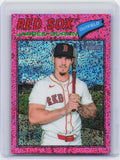 2026 Topps Heritage #15 Jarren Duran Chrome Pink Sparkle Refractors