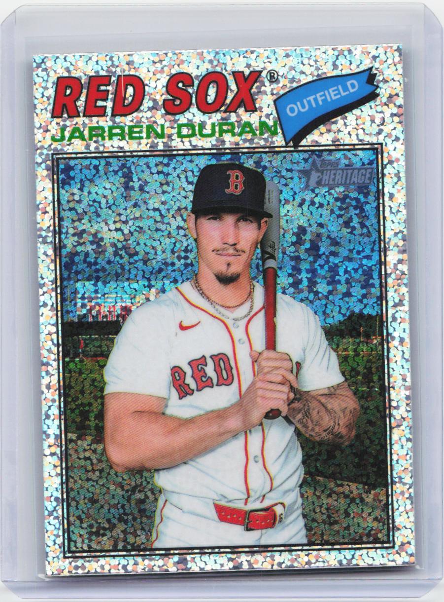 2026 Topps Heritage #15 Jarren Duran Chrome Silver Sparkle Refractors