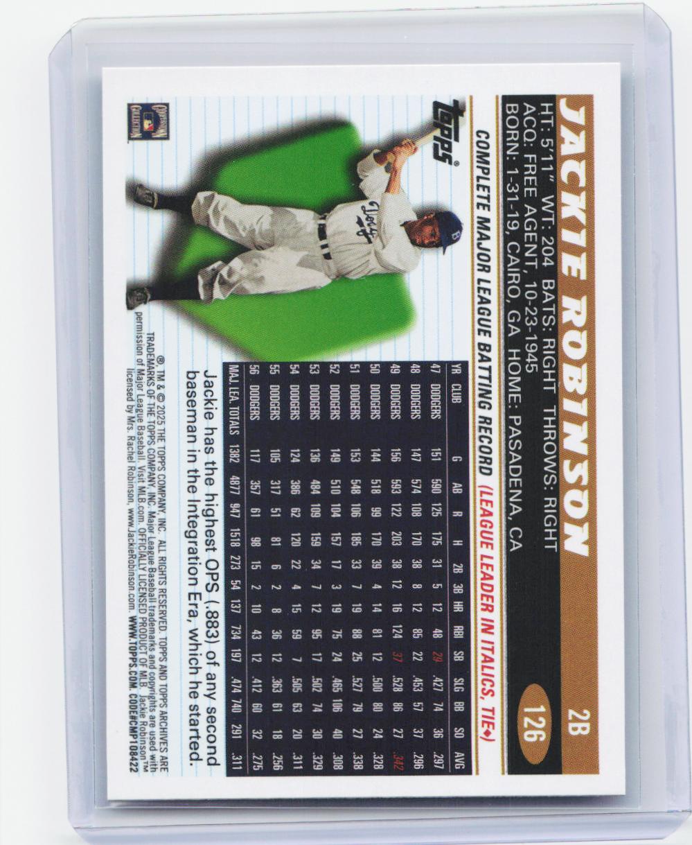 2025 Topps Archives #126 Jackie Robinson