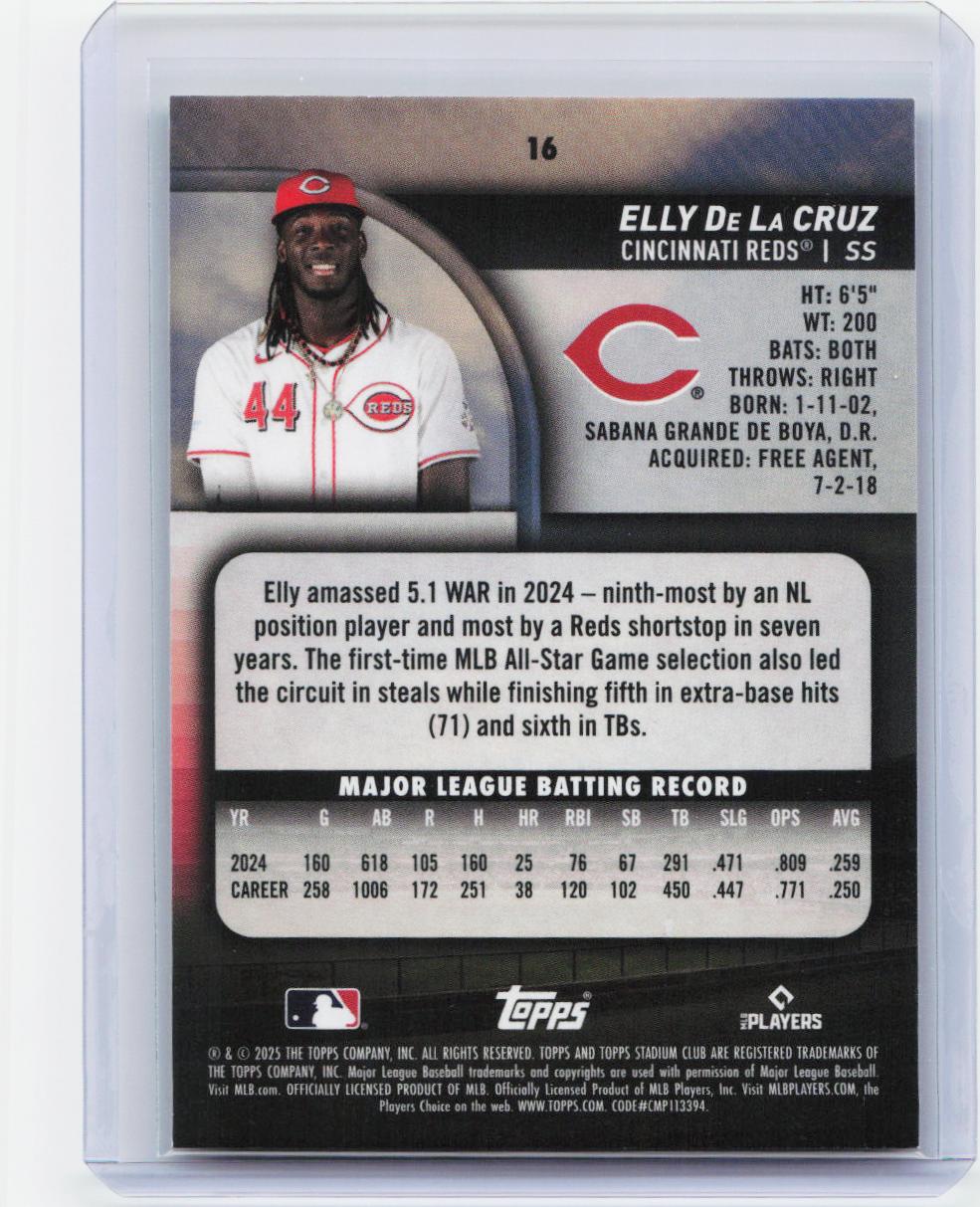 2025 Stadium Club #16 Elly De La Cruz