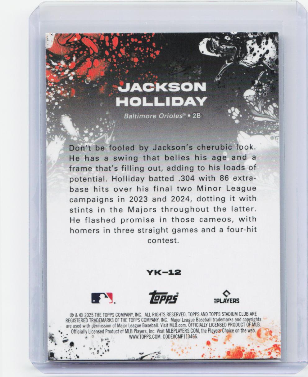 2025 Stadium Club #YK-12 Jackson Holliday Yours for the Taking