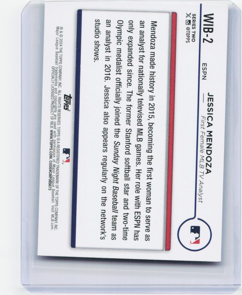 2024 Topps #WIB-2 Jessica Mendoza Women in Baseball