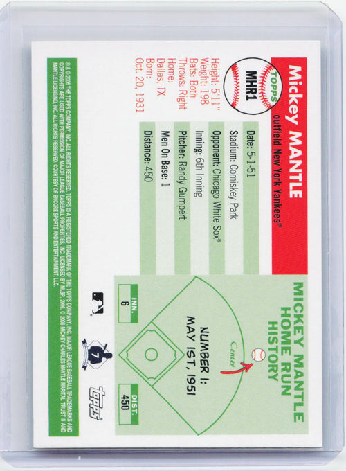 2006 Topps #MHR9 Mickey Mantle Mickey Mantle Home Run History