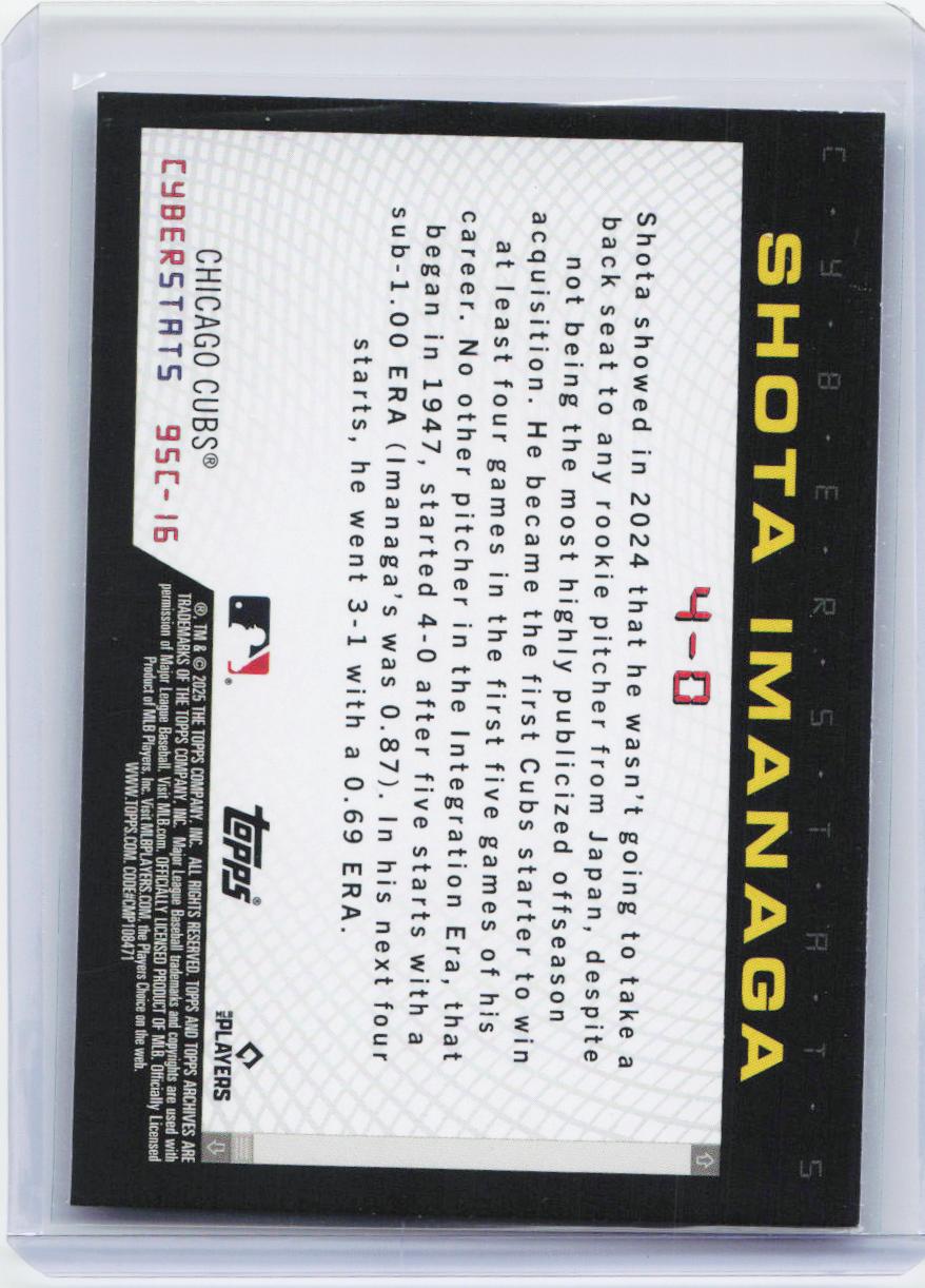 2025 Topps Archives #95C-16 Shota Imanaga 1995 Topps Cyberstats