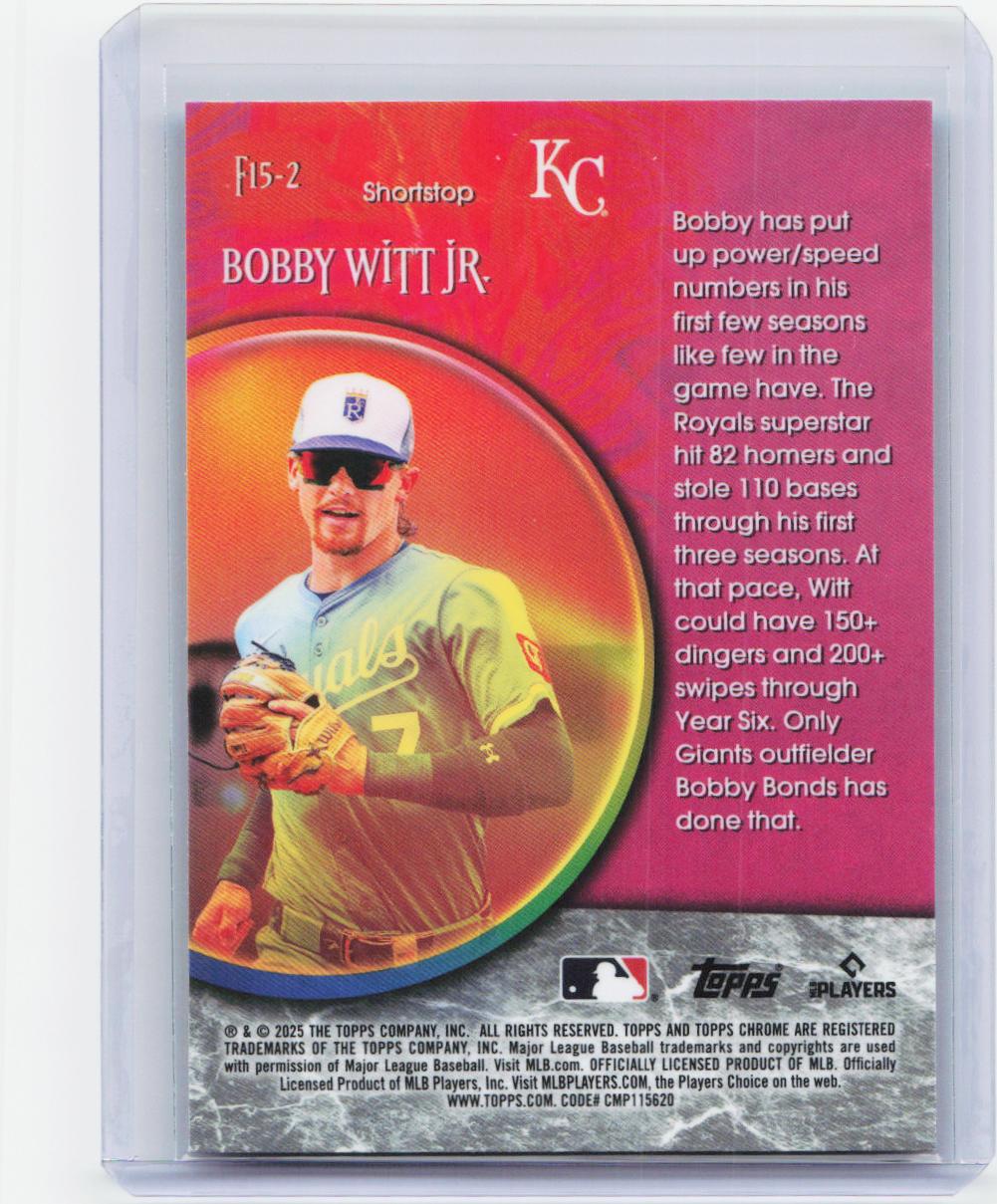 2025 Topps Chrome Update #F15-2 Bobby Witt Jr. Fortune 15