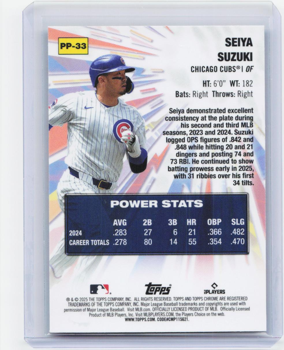 2025 Topps Chrome Update #PP-33 Seiya Suzuki Power Players
