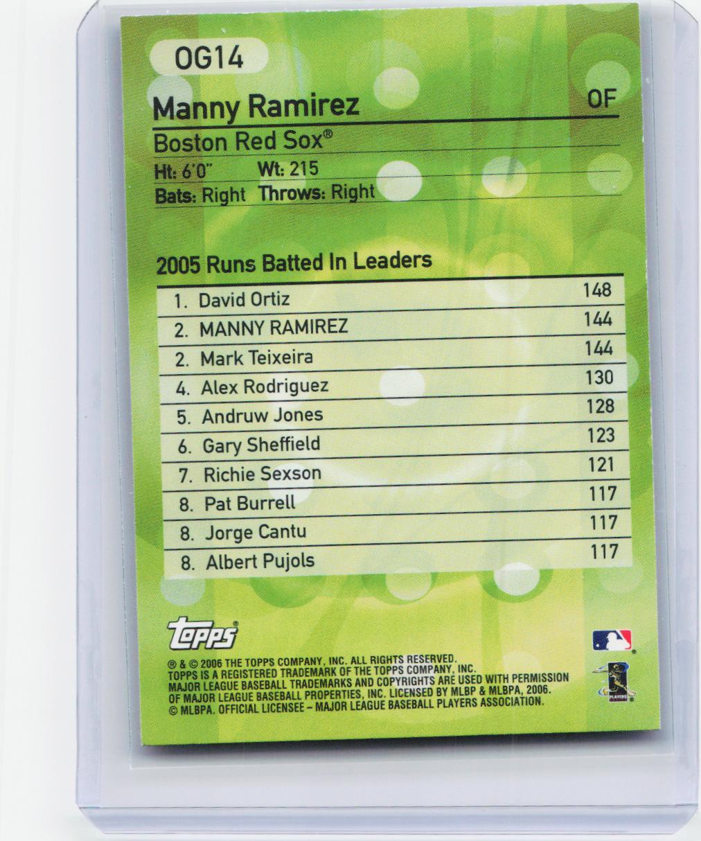 2006 Topps #OG14 Manny Ramirez Own the Game