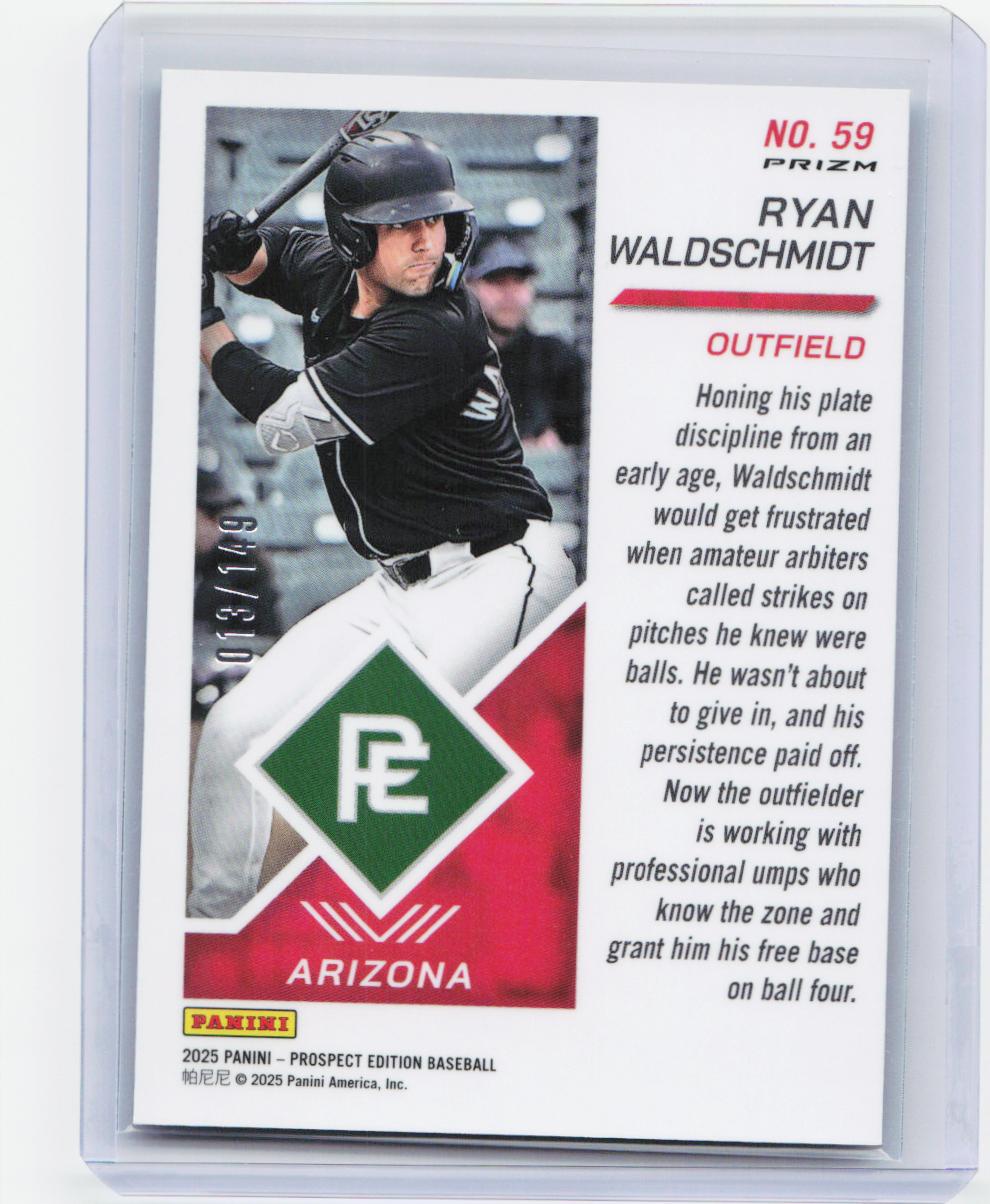2025 Panini Prospect Edition #59 Ryan Waldschmidt Holo Prospect - Green Ice /149