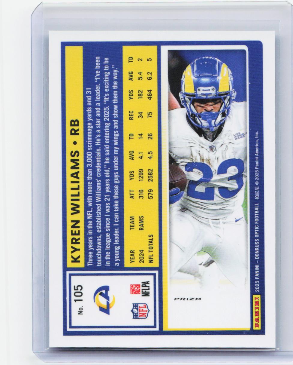 2025 Donruss Optic #105 Kyren Williams Stars