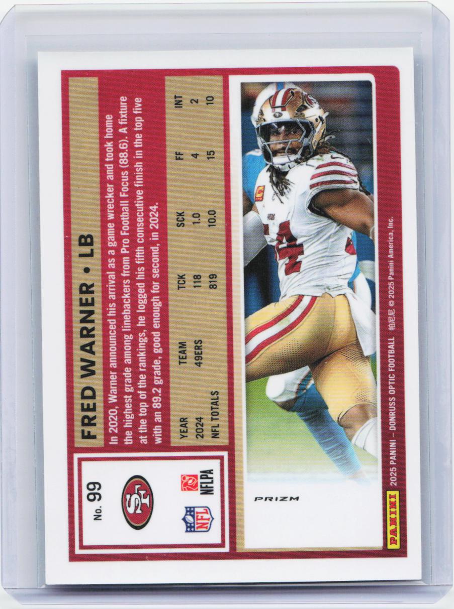 2025 Donruss Optic #99 Fred Warner Holo