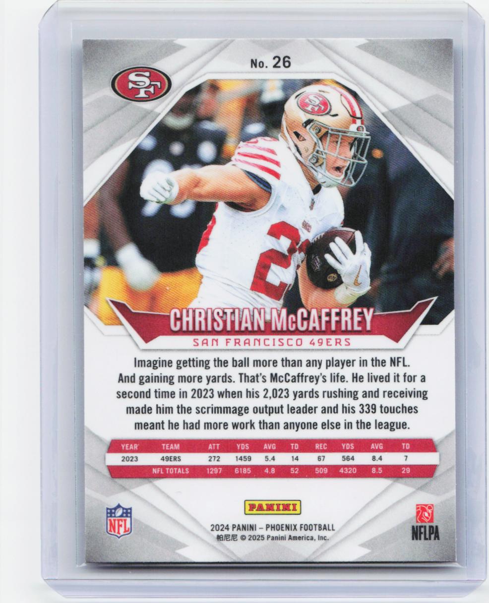 2024 Panini Phoenix #26 Christian McCaffrey Lazer