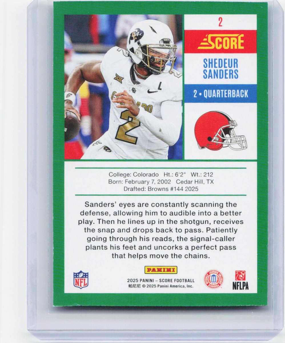 2025 Score #2 Shedeur Sanders Anniversary Rookies