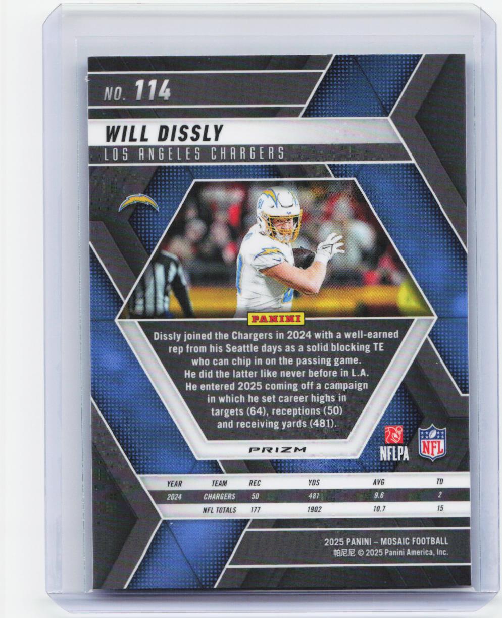 2025 Panini Mosaic #114 Will Dissly Blue Scope