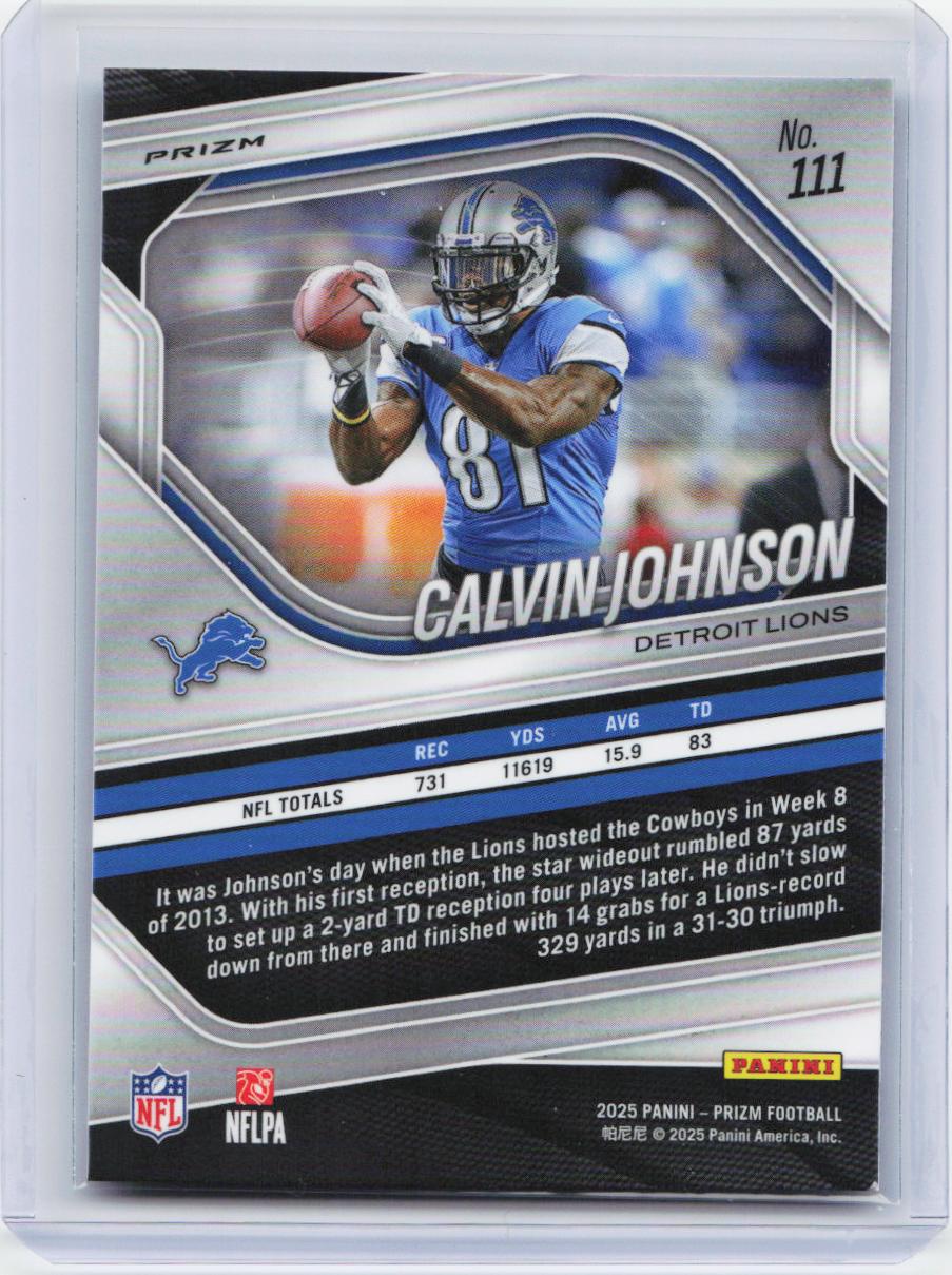 2025 Panini Prizm #111 Calvin Johnson Lazer
