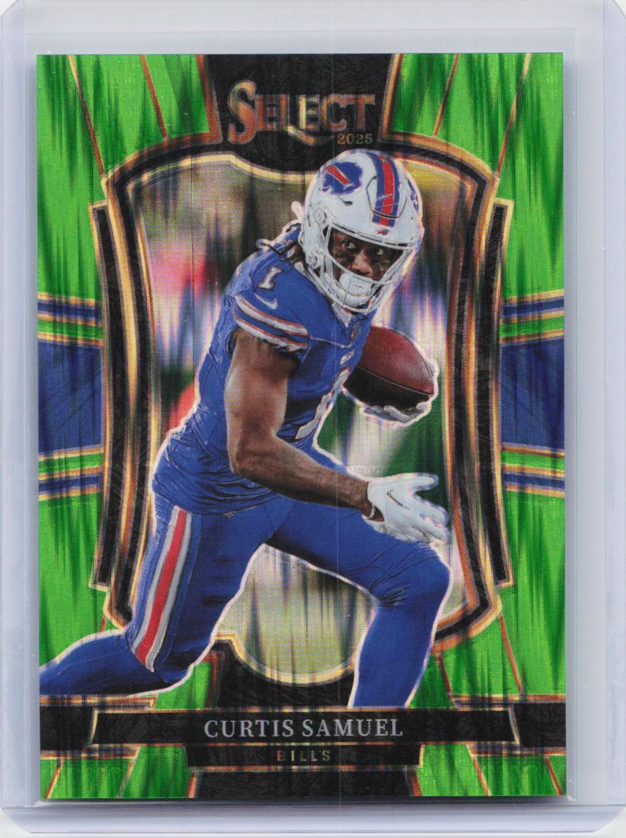 2025 Panini Select #184 Curtis Samuel Neon Green Prizm Shock #/699