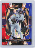 2025 Panini Select #163 Justin Jefferson Red and Blue Prizm Shock